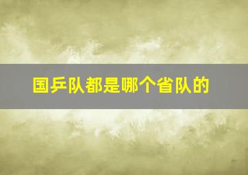 国乒队都是哪个省队的