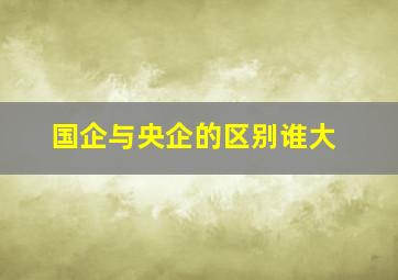 国企与央企的区别谁大