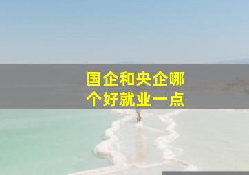 国企和央企哪个好就业一点