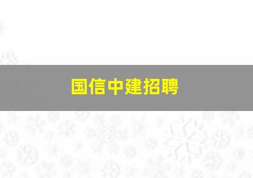 国信中建招聘