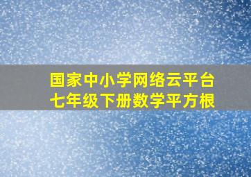 国家中小学网络云平台七年级下册数学平方根