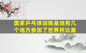 国家乒乓球训练基地有几个地方参加了世界杯比赛