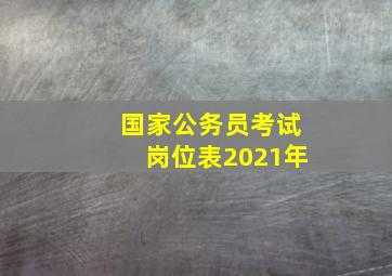 国家公务员考试岗位表2021年