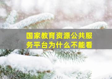 国家教育资源公共服务平台为什么不能看