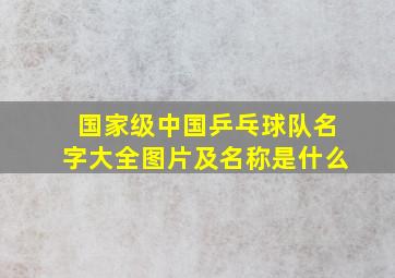 国家级中国乒乓球队名字大全图片及名称是什么