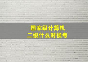 国家级计算机二级什么时候考