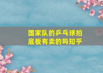 国家队的乒乓球拍底板有卖的吗知乎