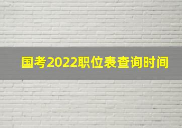 国考2022职位表查询时间