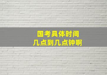 国考具体时间几点到几点钟啊