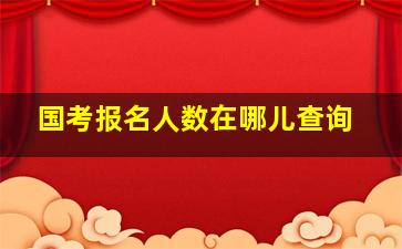 国考报名人数在哪儿查询