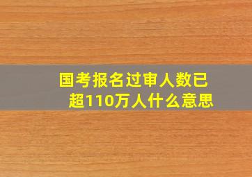 国考报名过审人数已超110万人什么意思