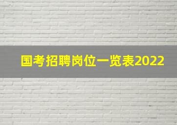 国考招聘岗位一览表2022