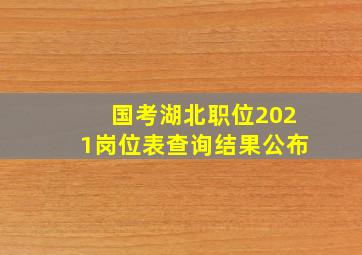 国考湖北职位2021岗位表查询结果公布