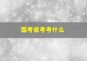 国考省考考什么