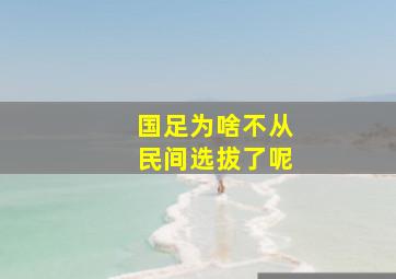 国足为啥不从民间选拔了呢