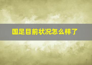 国足目前状况怎么样了