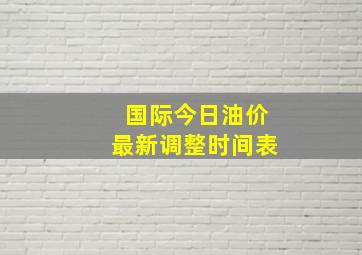 国际今日油价最新调整时间表