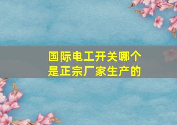 国际电工开关哪个是正宗厂家生产的