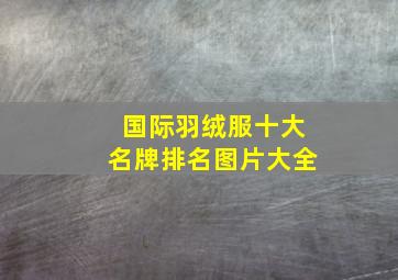 国际羽绒服十大名牌排名图片大全