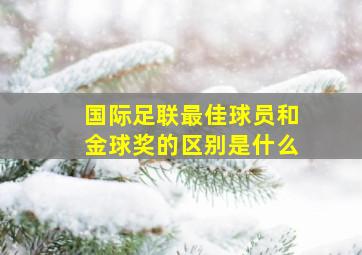 国际足联最佳球员和金球奖的区别是什么