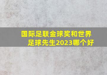 国际足联金球奖和世界足球先生2023哪个好