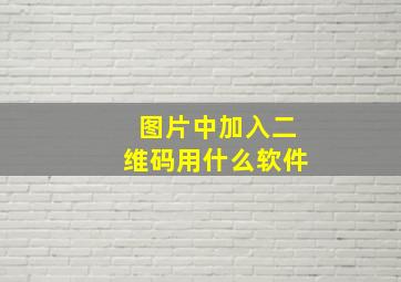 图片中加入二维码用什么软件