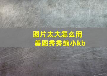 图片太大怎么用美图秀秀缩小kb