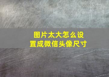 图片太大怎么设置成微信头像尺寸