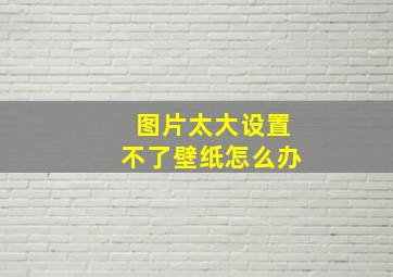 图片太大设置不了壁纸怎么办