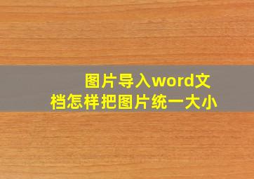 图片导入word文档怎样把图片统一大小