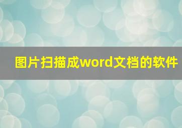 图片扫描成word文档的软件