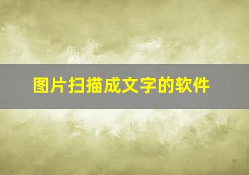 图片扫描成文字的软件