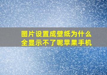 图片设置成壁纸为什么全显示不了呢苹果手机