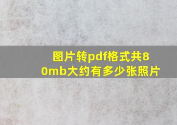 图片转pdf格式共80mb大约有多少张照片