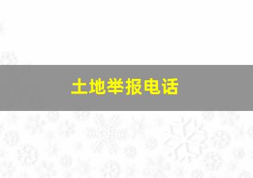 土地举报电话