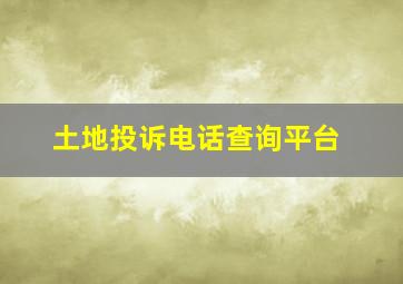 土地投诉电话查询平台