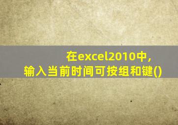 在excel2010中,输入当前时间可按组和键()