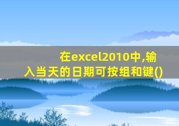 在excel2010中,输入当天的日期可按组和键()