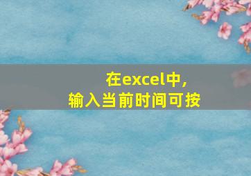 在excel中,输入当前时间可按