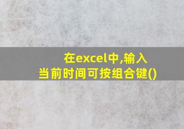 在excel中,输入当前时间可按组合键()