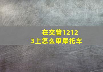 在交管12123上怎么审摩托车