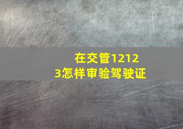 在交管12123怎样审验驾驶证