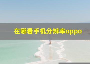 在哪看手机分辨率oppo