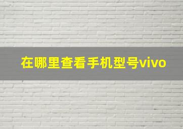 在哪里查看手机型号vivo