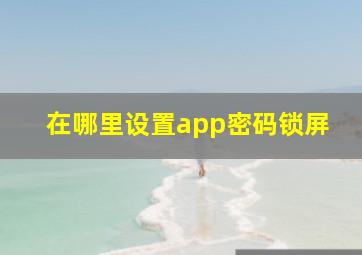 在哪里设置app密码锁屏