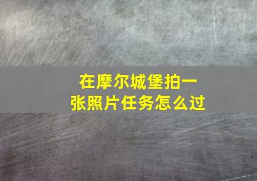 在摩尔城堡拍一张照片任务怎么过