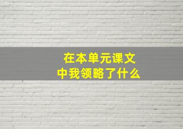 在本单元课文中我领略了什么