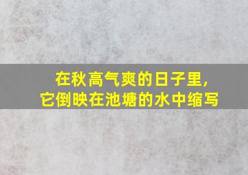 在秋高气爽的日子里,它倒映在池塘的水中缩写