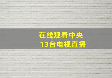 在线观看中央13台电视直播