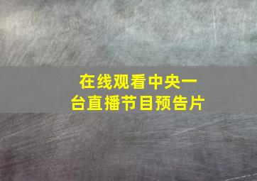 在线观看中央一台直播节目预告片